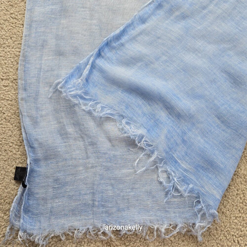 Theory Linen Modal Lightweight Breezy Blue Scarf - Picture 5 of 13